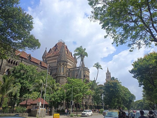 The Gothic Revival facade of the Bombay High Court building in Mumbai