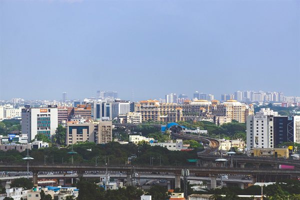 The Chennai skyline seen from St Thomas Mount