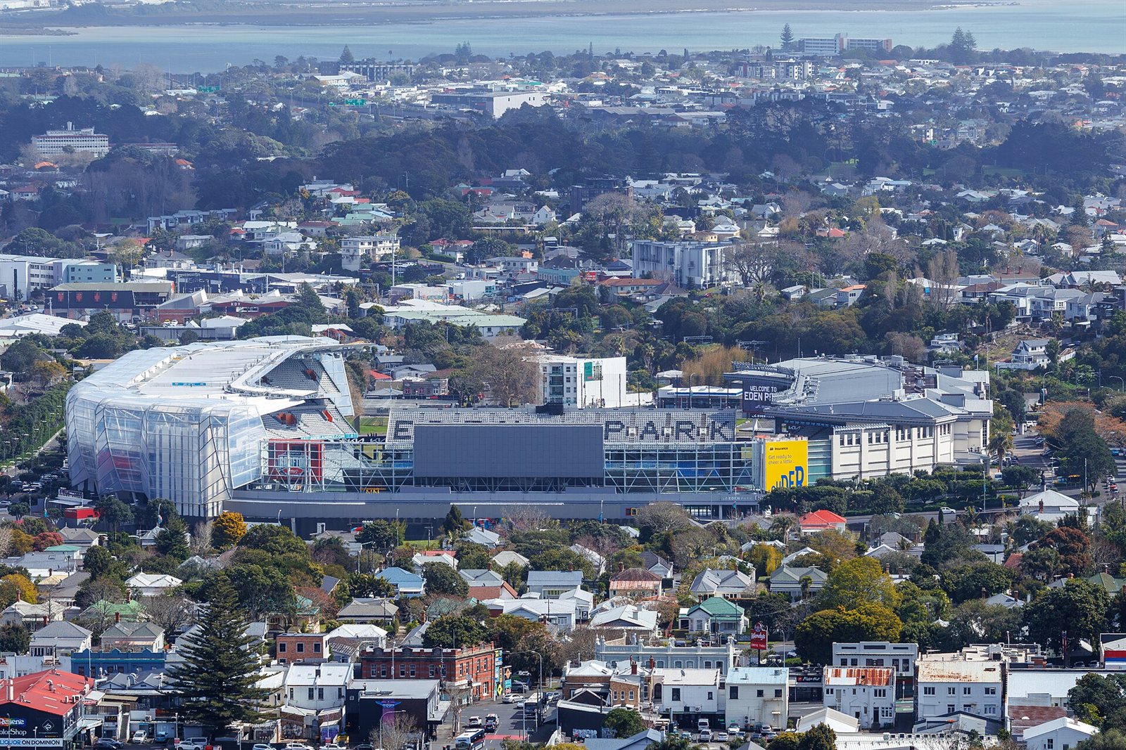Eden Park stadium in Auckland seen from Maungawhau (Mount Eden)