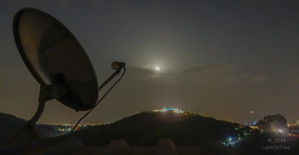 Film City in Mumbai at moonrise