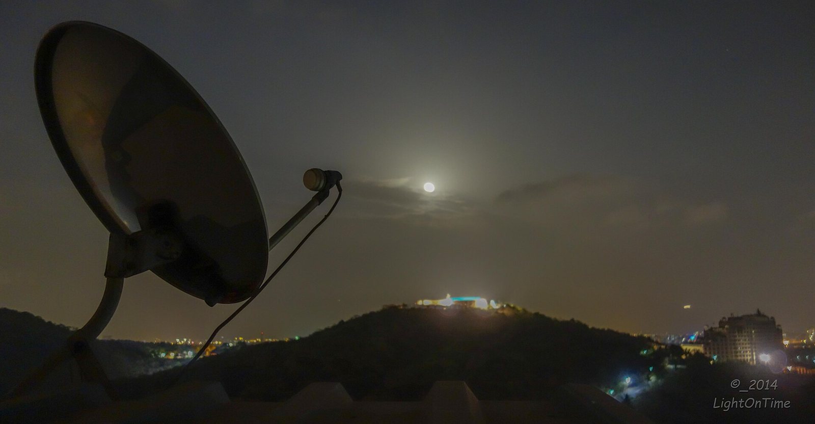 Film City in Mumbai at moonrise