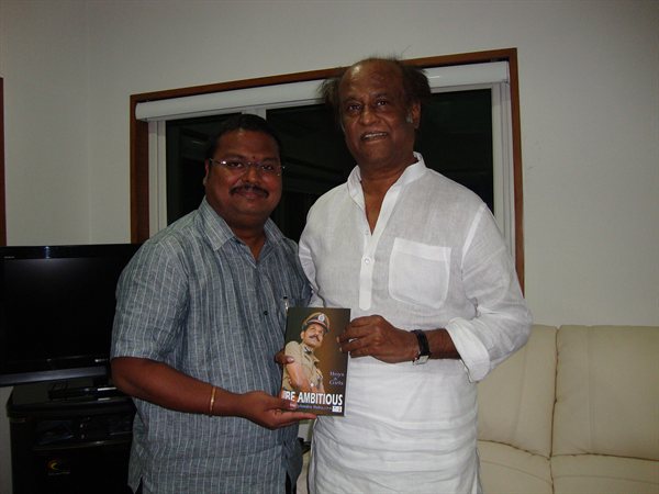 Actor Rajinikanth photographed with Suresh Parthasarathy