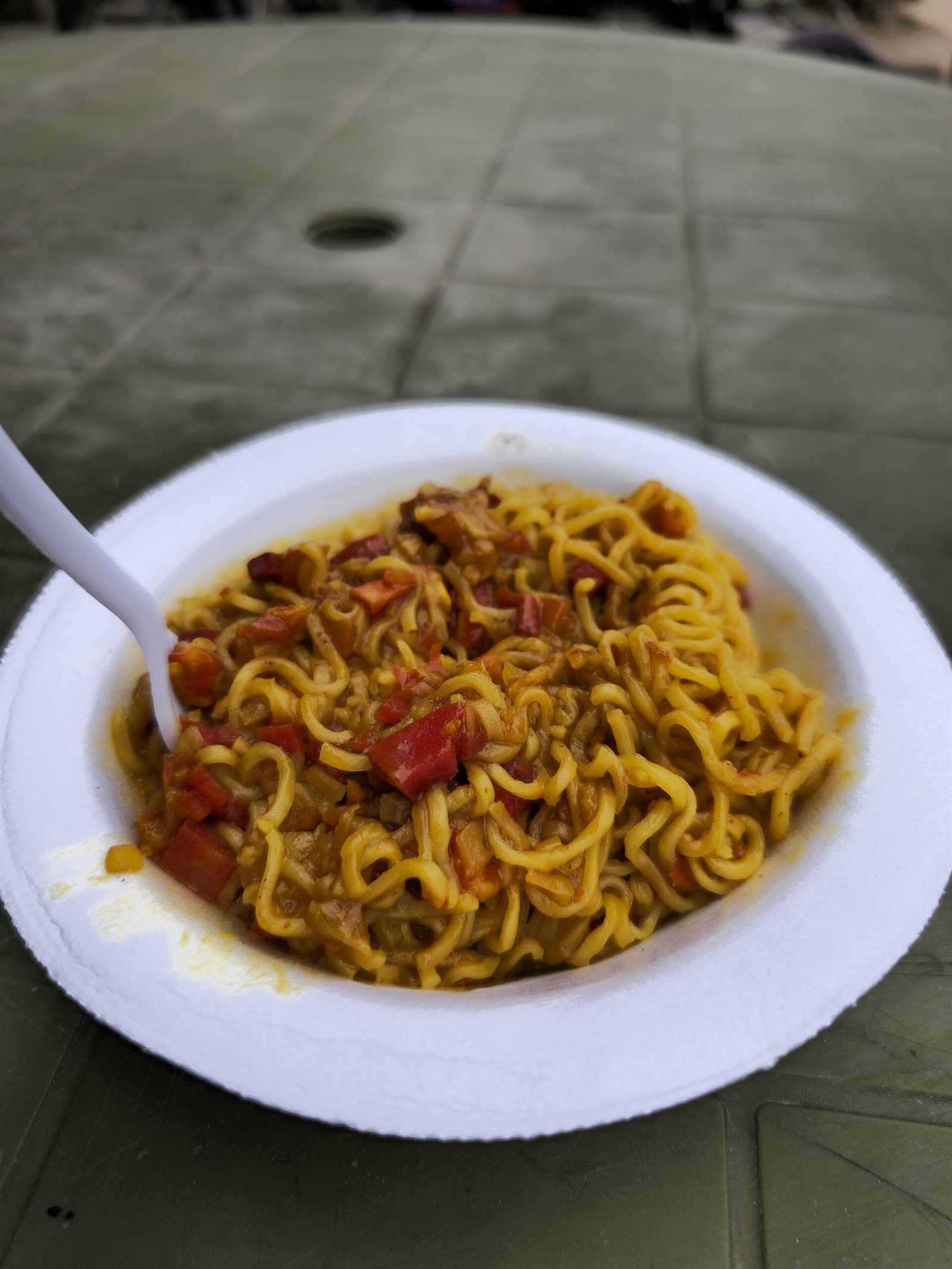 A plate of vegetable Maggi noodles